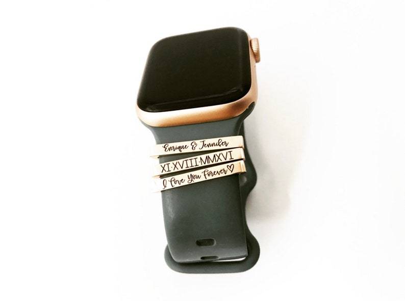 Personalized Smart Watch Band Charm Engraved Anniversary Gift New Mom Gift Weight Loss Tracker Fitness Gift Unisex Self Care Gift - namenecklace