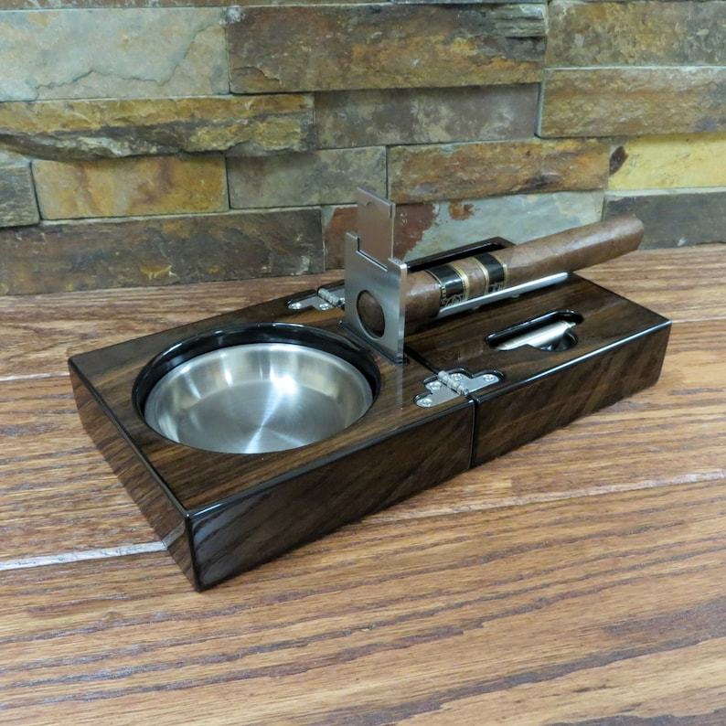 Personalized Cigar Ash tray Guillotine Cigar Cutter Gifts for men Grandfather Anniversary Custom Engraved Wedding Gift Father's Day