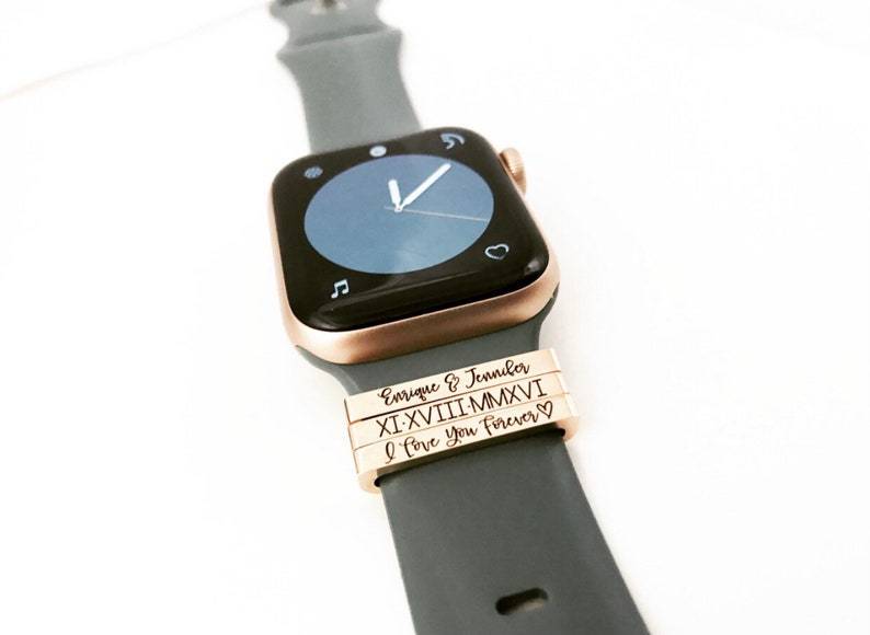 Personalized Smart Watch Band Charm Engraved Anniversary Gift New Mom Gift Weight Loss Tracker Fitness Gift Unisex Self Care Gift - namenecklace