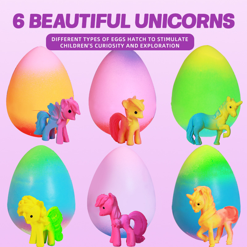 Unicorn Hatching Rainbow Eggs for Kids Hatchimals- 6 Pack Unicorn Toys for Boys & Girls, Birthday Easter Basket Stuffers Gift Ideas for Kids - namenecklace