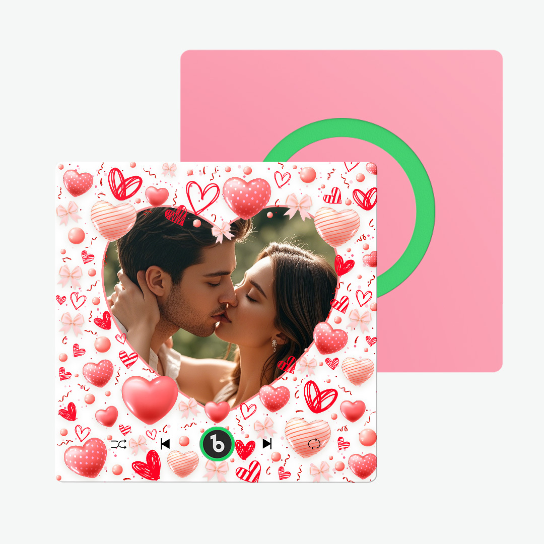 New 4.0 Upgrade Custom Music Fridge Magnet Colorful Frame Album Fridge Magnet Can Play Songs Gift for Couple Can Upload Your Music