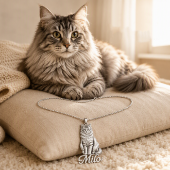 Personalized 925 Sterling Silver 3D Relief Full Body Pet Portrait Necklace Custom Photo Name Pendant Gift For Pet Lovers