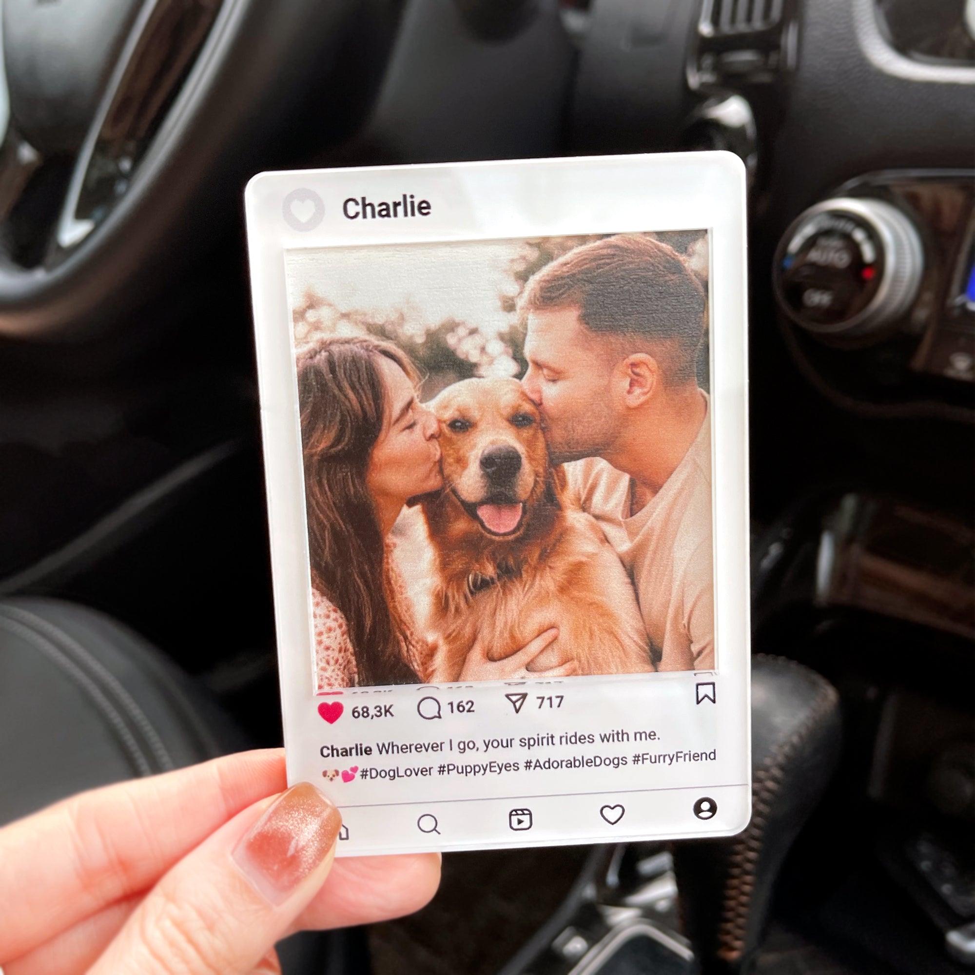Personalized Photo Name Social Media Car Visor Clip Custom Photo Name Social Media Car Accessory Gift for Him