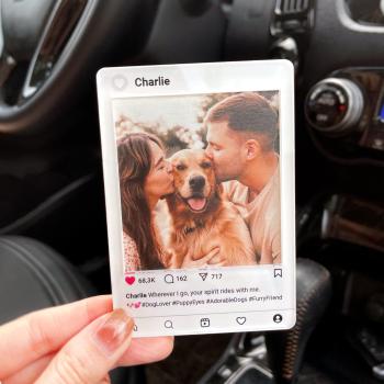 Personalized Photo Name Social Media Car Visor Clip Custom Photo Name Social Media Car Accessory Gift for Him