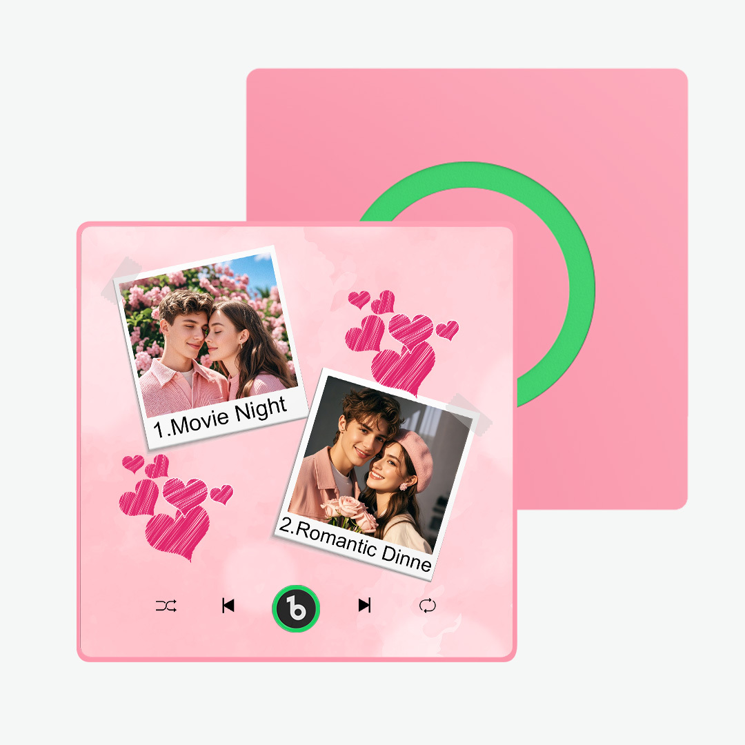 New 4.0 Upgrade Custom Music Fridge Magnet Colorful Frame Album Fridge Magnet Can Play Songs Gift for Couple Can Upload Your Music