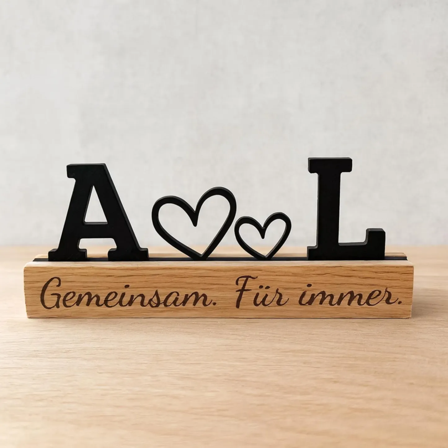 Custom Couple Initials Wood Plaque Desk Decor Personalized Couple Names Wood Display Engraved Love Quote Anniversary Gift Valentines Day Gift