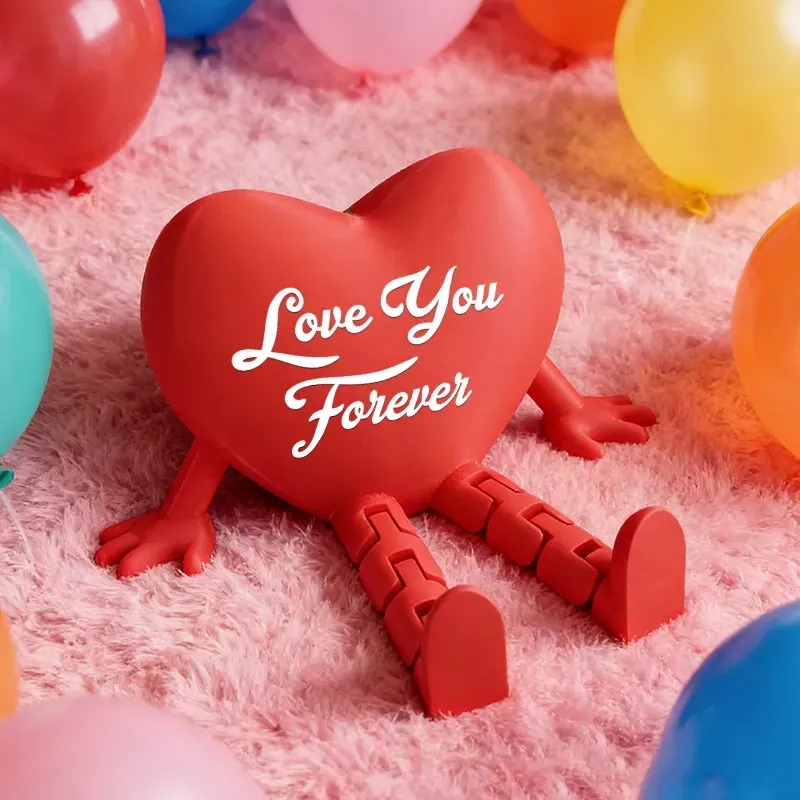 Valentine's Day Gift Personalized Valentines Day Heart Decor with Fun Dangling Legs Custom 3D Printed Couple Heart Table Sign with Text