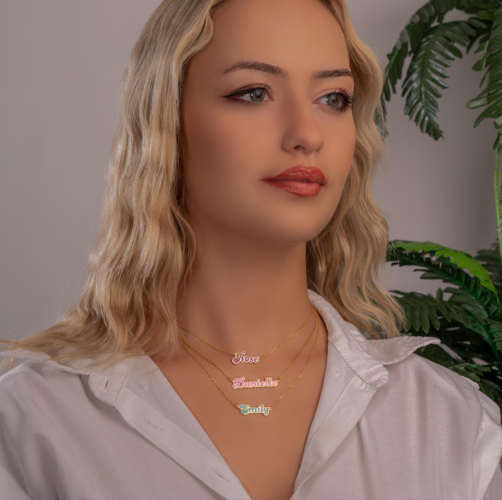 Custom Color Name Necklace & Personalized Your Letter Colors Jewelry