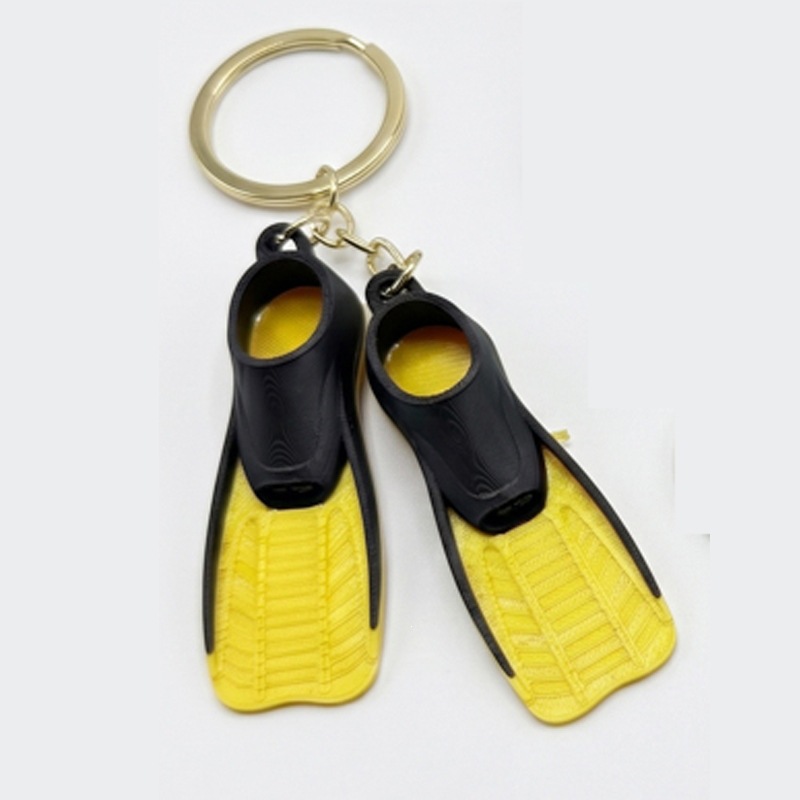 Mini Scuba Diving Flippers KeychainCreative Mini Swim Fins Keychain Ocean Diving Bag Pendant Ocean Lover Gift