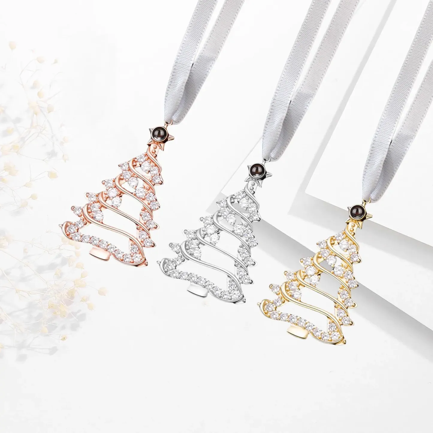 Custom Christmas Tree Projection personalized Photo Projection Ornaments Diamond Xmas Tree Decoration,Ornament with Picure Inside