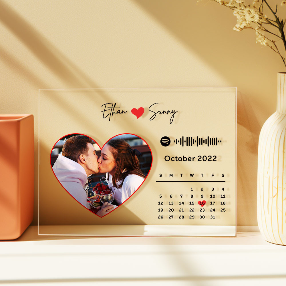 Custom Love Heart Spotify Plaque Spotify Code Song Decor Photo Decor Gift For Couples