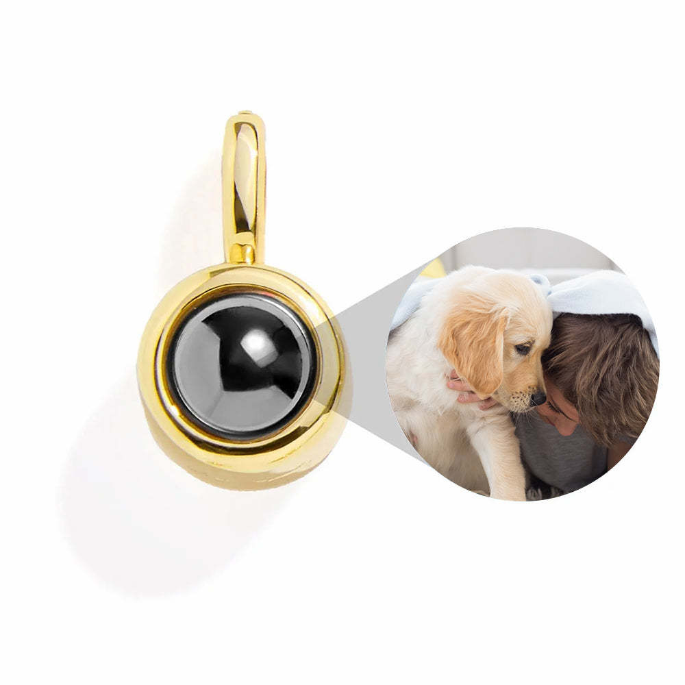 PERSONALIZED CIRCLE PHOTO CHARM - GOLD - NameNecklace