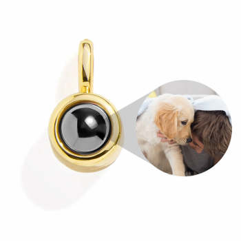 PERSONALIZED CIRCLE PHOTO CHARM - GOLD - NameNecklace