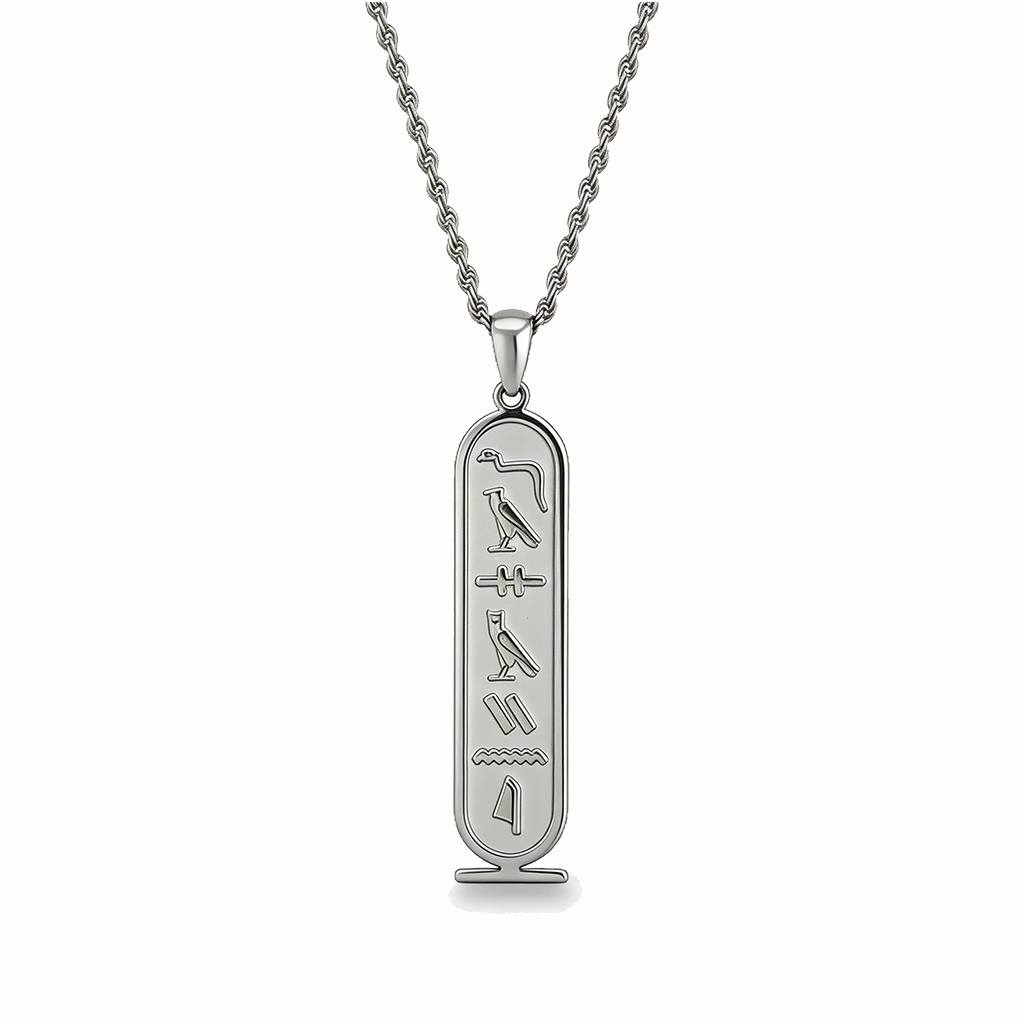 Personalized Egyptian Hieroglyphs Cartouche Necklace Custom Ancient Name Jewelry Gift for Her