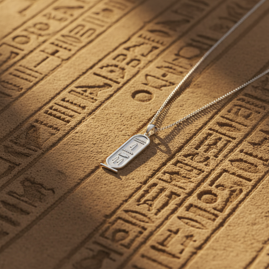 Personalized Egyptian Hieroglyphs Cartouche Necklace Custom Ancient Name Jewelry Gift for Her