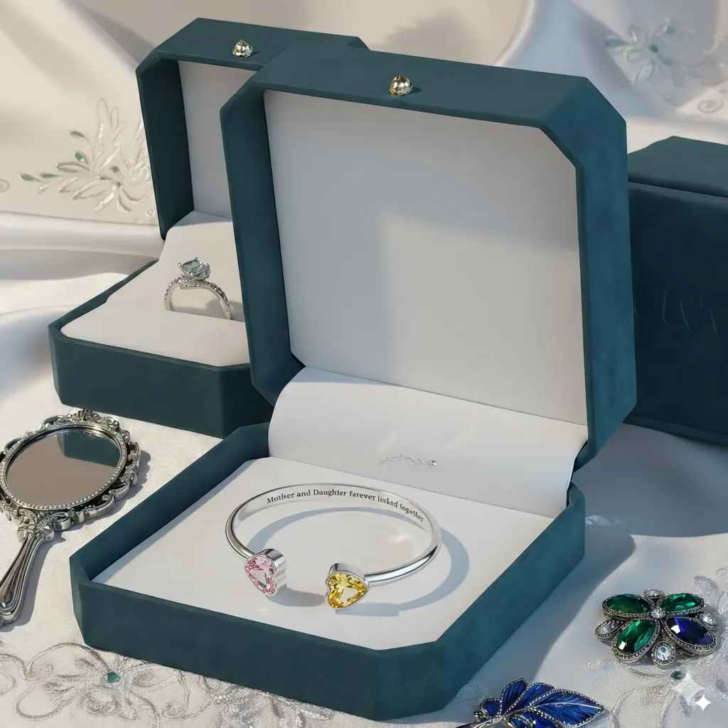 Mother Daughter Forever Linked Hearts Bracelet Personalized Mother Daughter Heart Bracelet Mother's Day Gifts