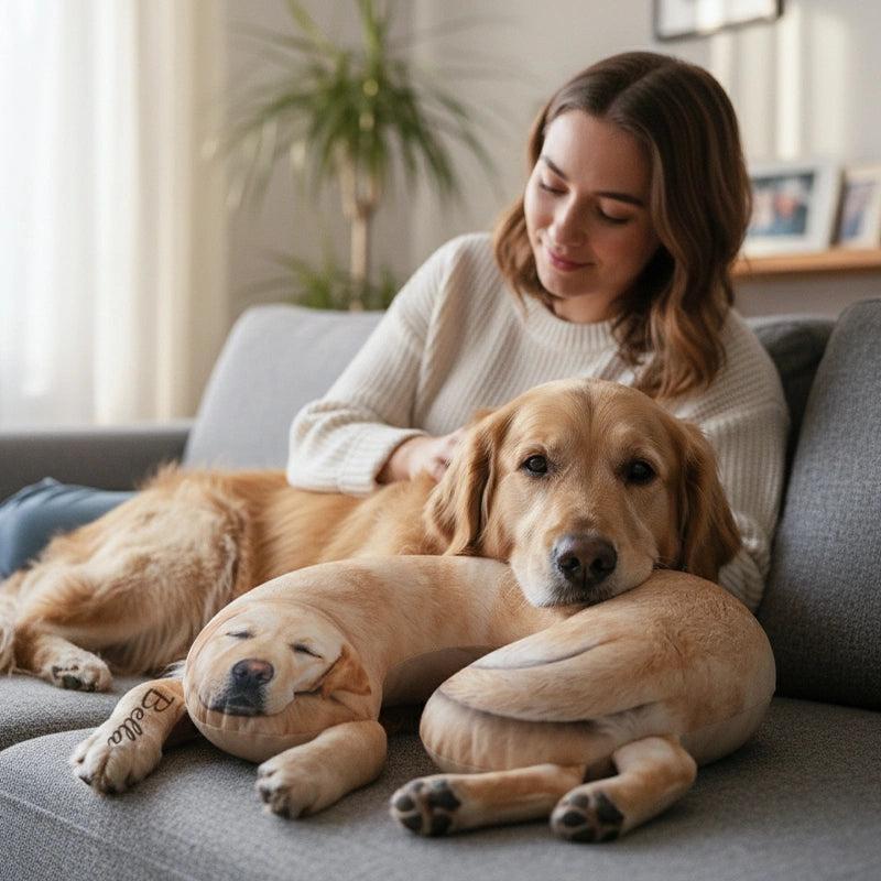 Personalized Photo Name Pet Neck Pillow Custom Photo Name Pet Travel Pillow U-Shaped Neck Pillow Gift for Pet Owner