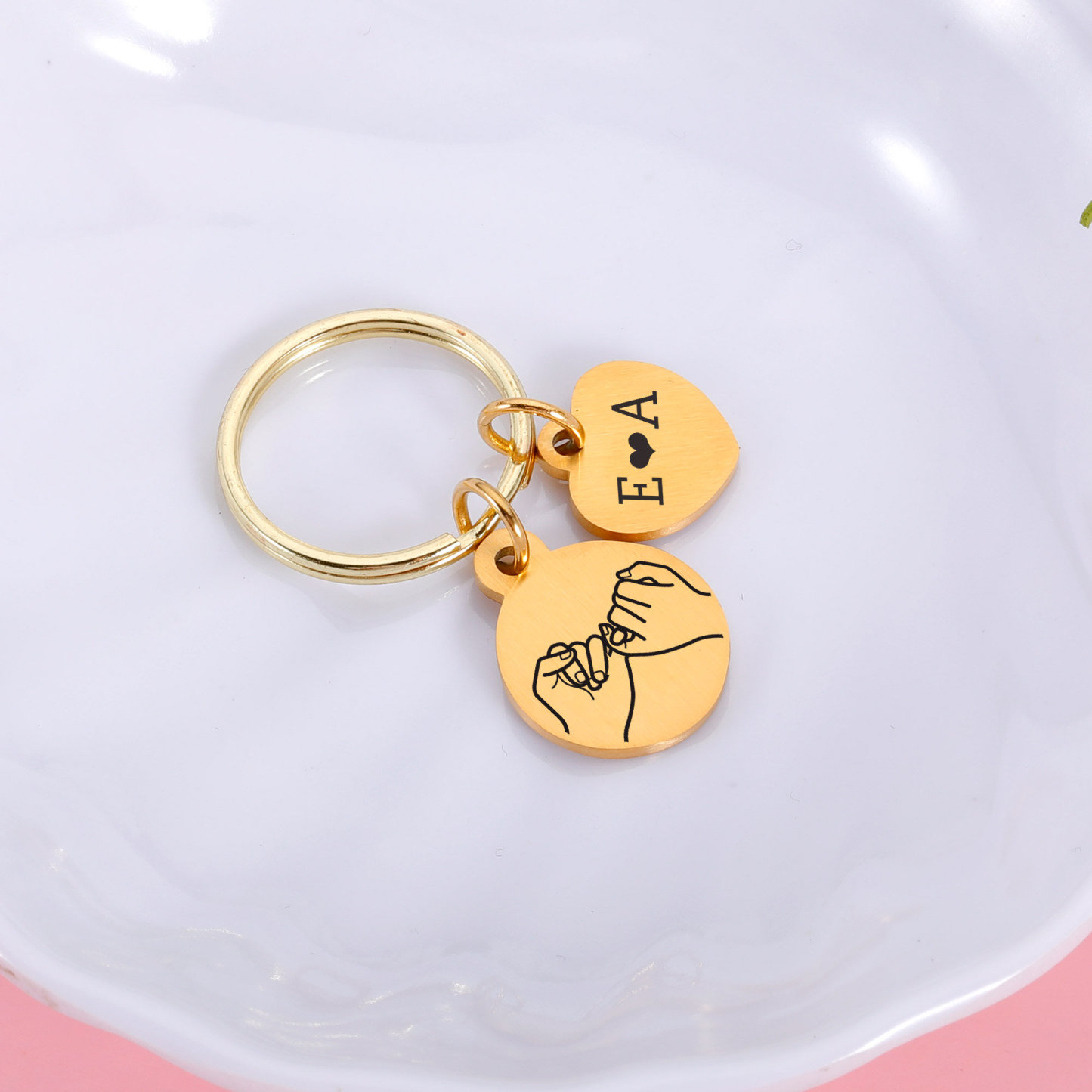 Pinky Promise Keychains Set Personalized Pinky Swear Keyring Matching Best Friend Keychains Anniversary Gift Valentine's Day Gift