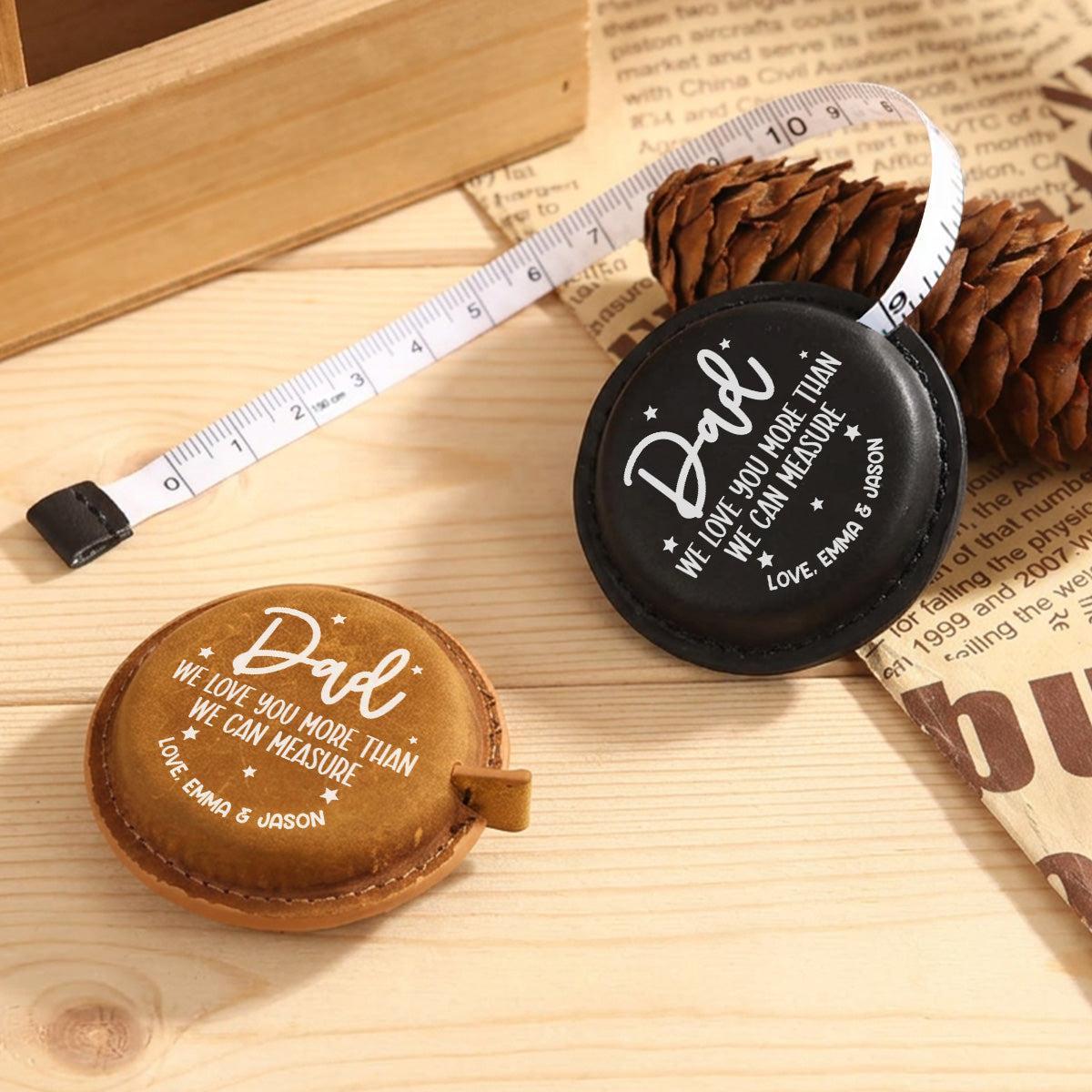 Personalized Leather Tape Measure Custom Name Engraved Tool Father's Day Gift for Best Dad Ever
