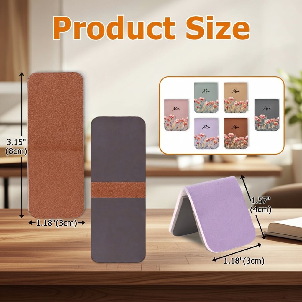 Personalized Watercolor Birth Flower Magnetic Leather Bookmark  Custom Name Birth Flower Magnetic Bookmark Elegant PU Leather Page Marker