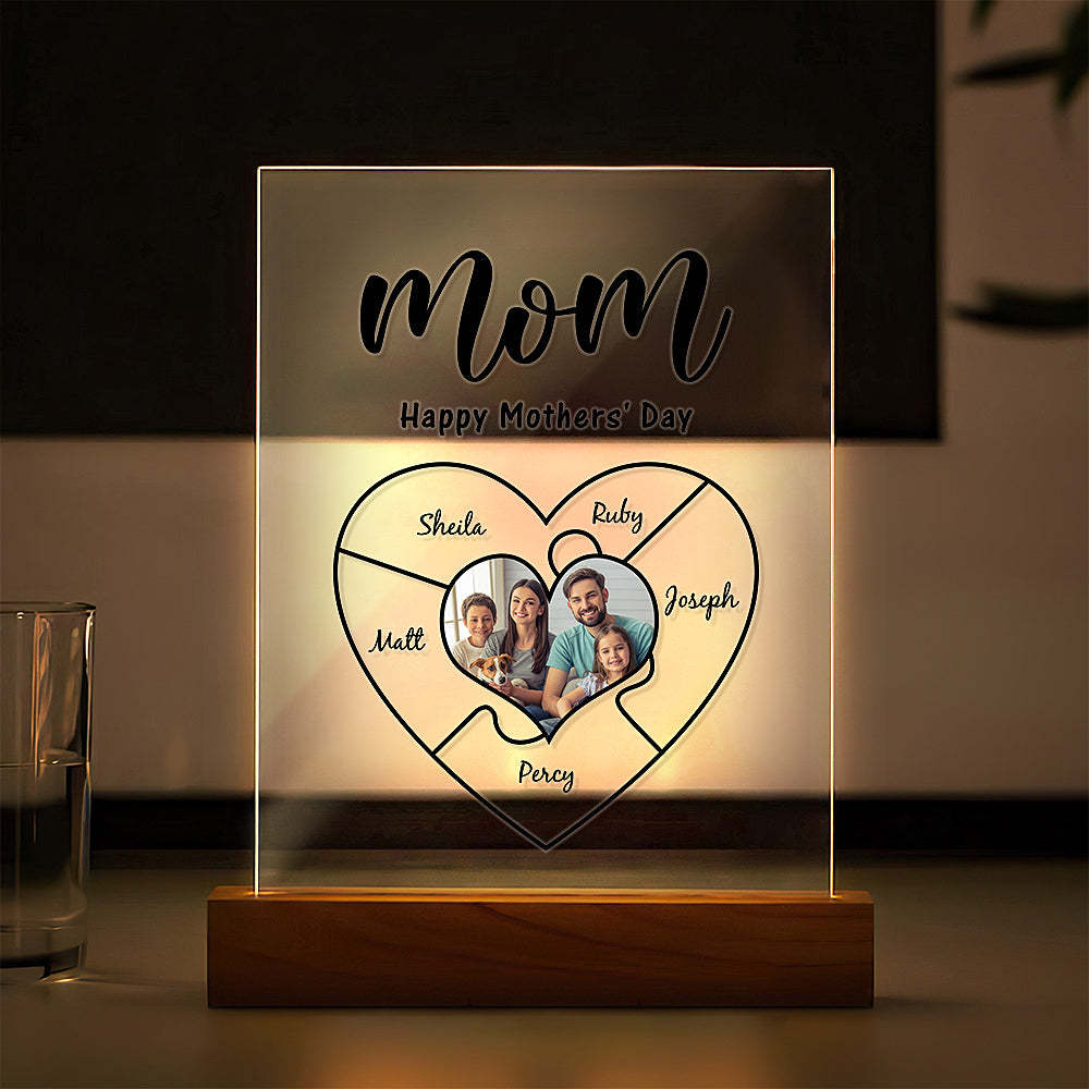 Engraved Name Plaque For Mother??s Day Custom Photo Keychain Best NightLight Gift For Mom
