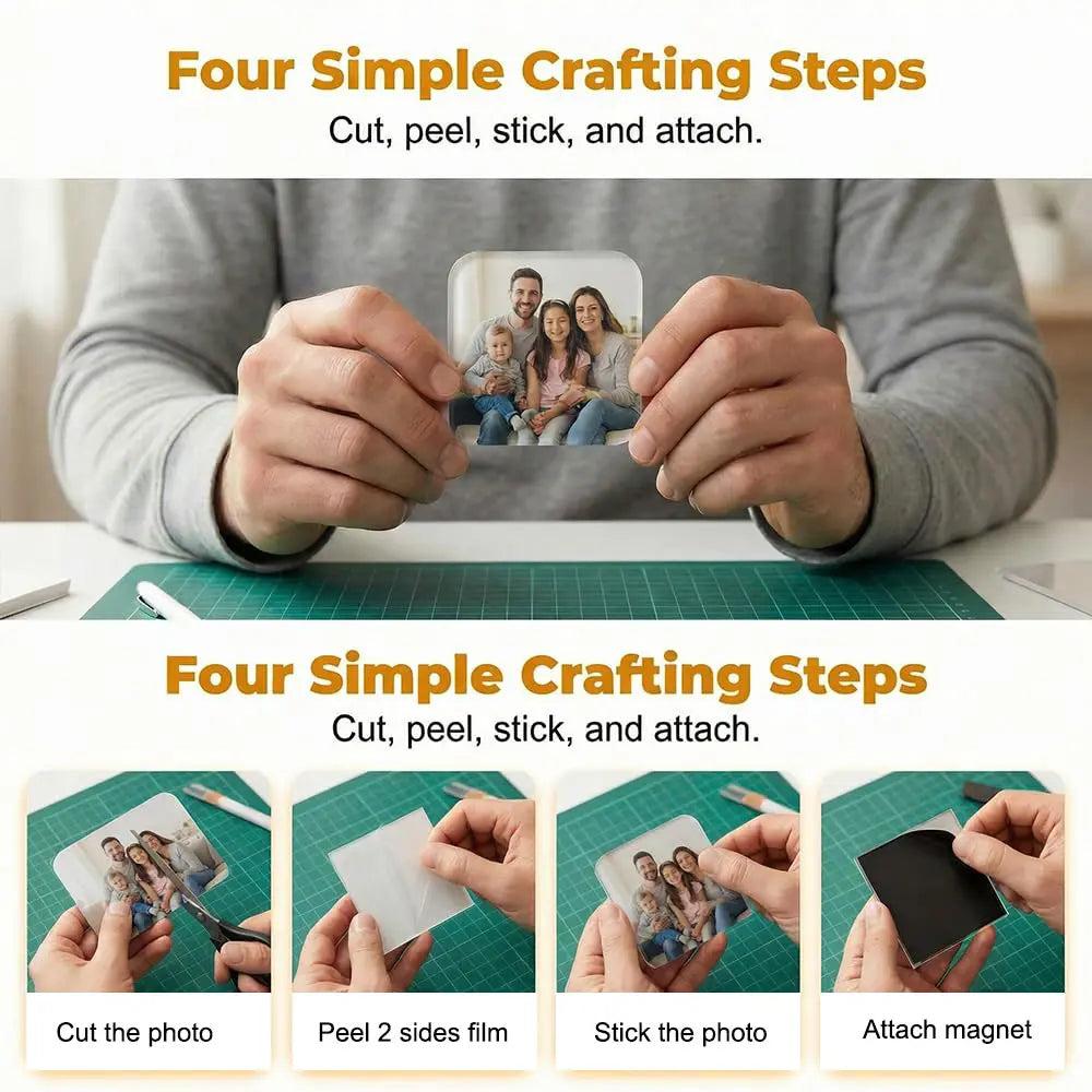 Custom Photo DIY Fridge Magnets, Personalized Acrylic Magnets with Logo Text QR Code, Customizable Logo Fridge Magnet for Wedding Party Favor Home Kitchen Decor & Promotional Gifts