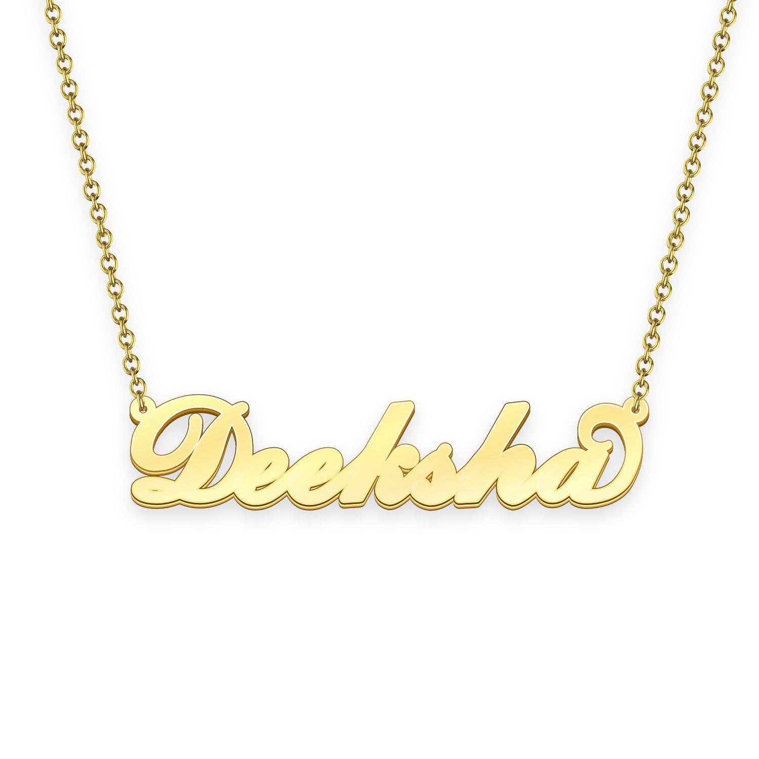 Deeksha Name Necklace Gold Custom Necklace Personalized Gifts for Her