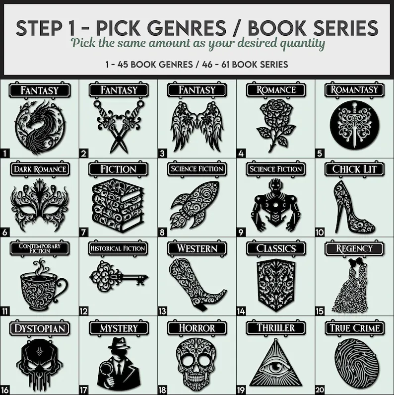 Handcrafted Bookshelf Dividers, Tavern Bookshelf Signs, Home Library Decor, Book Gift, Library Organizers, Reader Gift