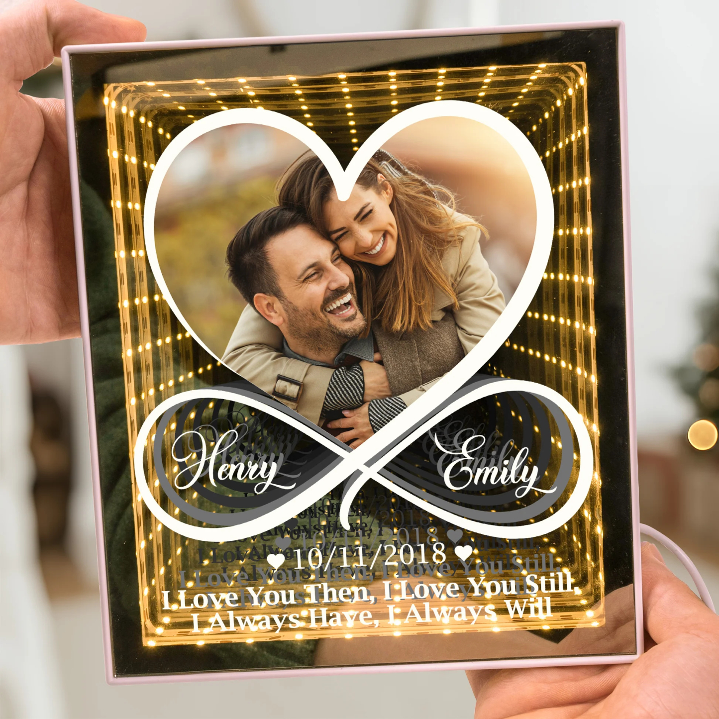 I Love You Then I Love You Still I Always Have I Always Will Personalized Infinity Mirror Light Photo Box Custom Couples Photo Infinity Mirror Valentine's Day Gifts