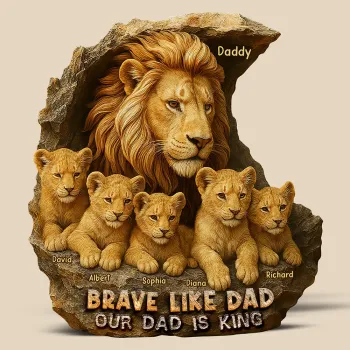 Lion Dad Plaque - Personalized Gifts For Father - Upto 5 Kids