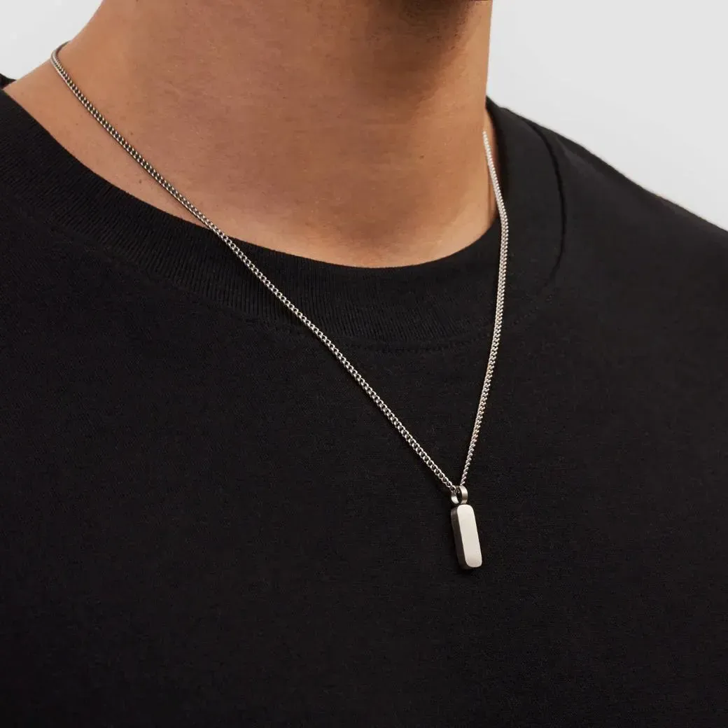 Men's Minimalist Bar Necklace Personalized Vertical Bar Necklace Custom Engraved Men's Bar Pendant Necklace Valentine's Day Gift