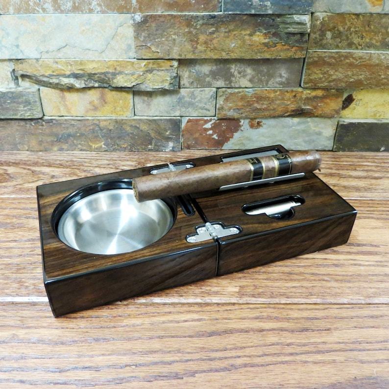 Personalized Cigar Ash tray Guillotine Cigar Cutter Gifts for men Grandfather Anniversary Custom Engraved Wedding Gift Father's Day