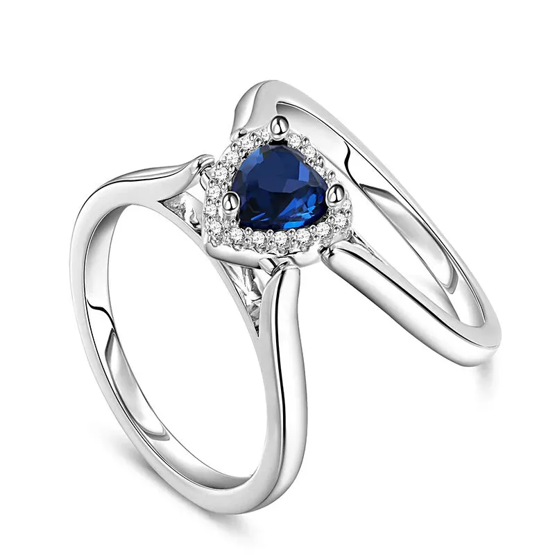 Custom Letter Design  Reversible Heart Diamond Letter Ring & Personalized Custom Initial Design Gifts for Her