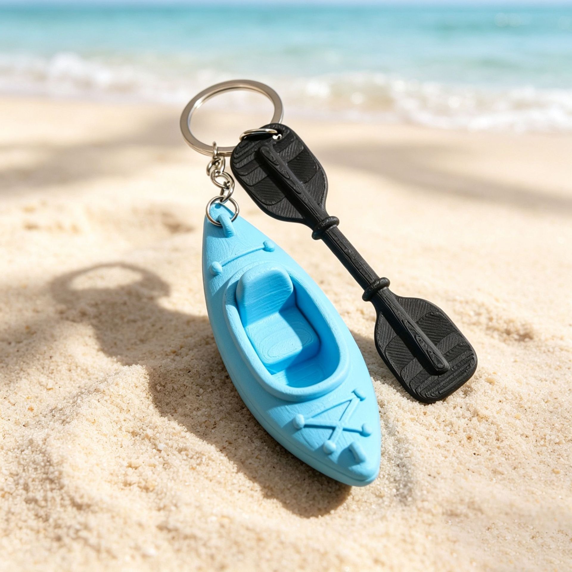 3D Printed Kayak Paddle Keychain Mini Kayaking Boat Keyring Gift for Kayakers