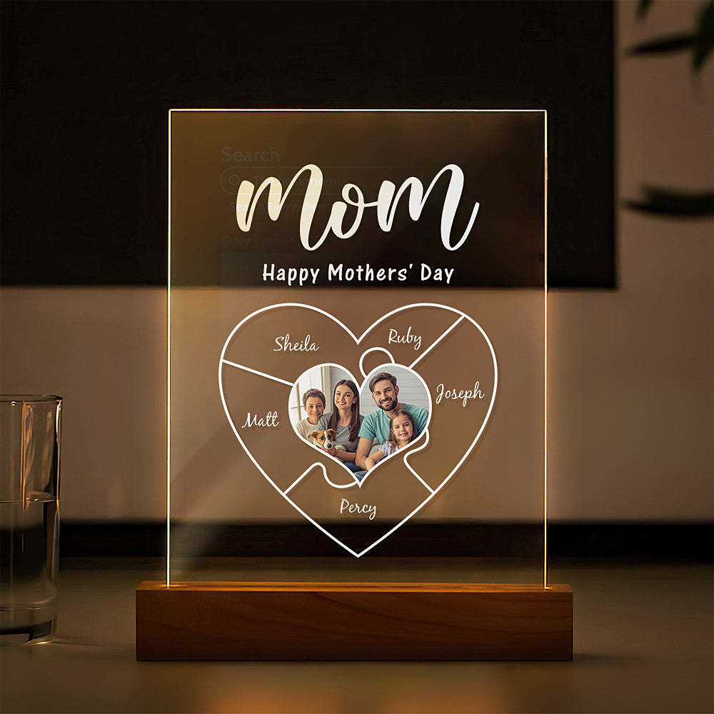 Engraved Name Plaque For Mother??s Day Custom Photo Keychain Best NightLight Gift For Mom