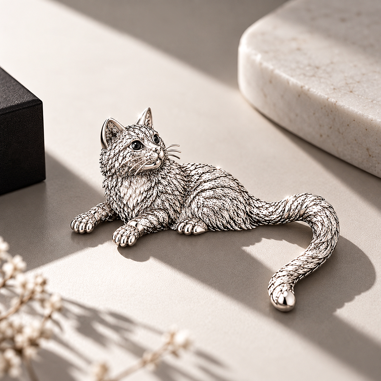 Personalized 925 Sterling Silver Custom 3D Pet Photo Brooch Sculpted Cat Dog Pin Jewelry Gift For Pet Lovers