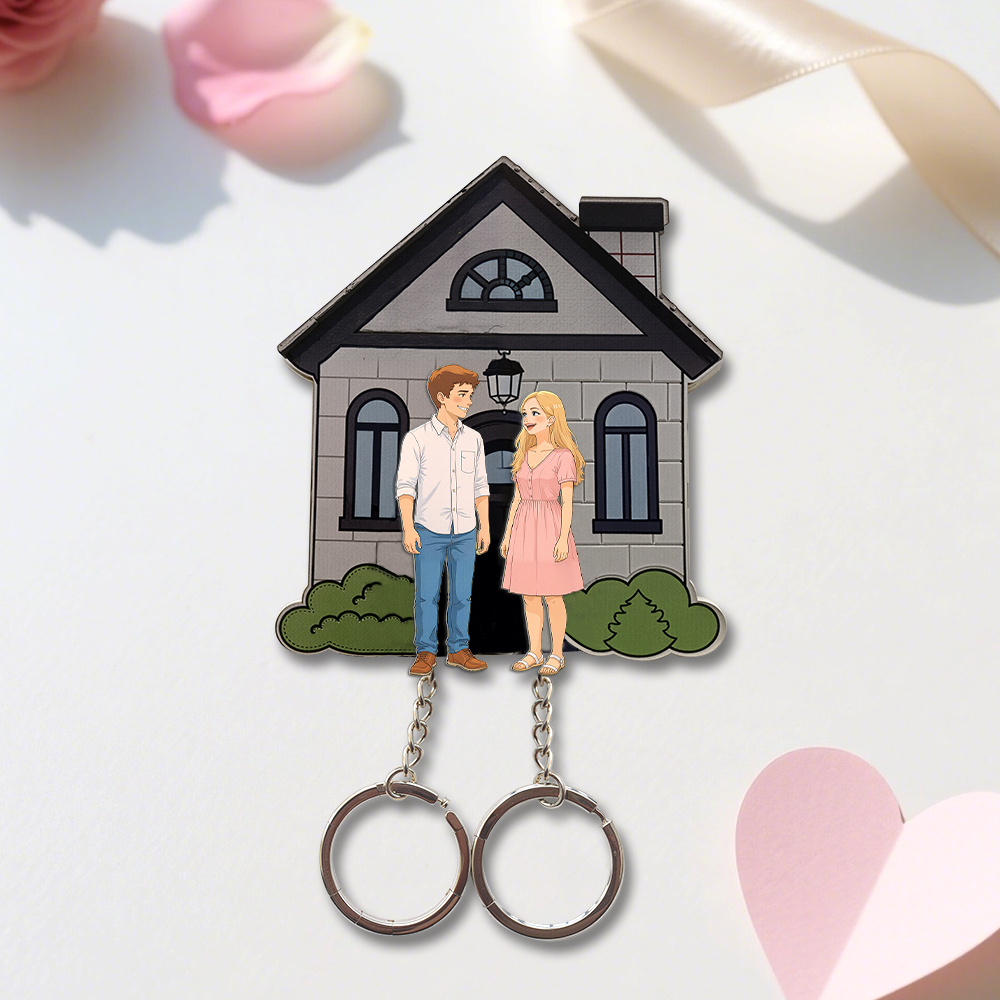 Custom Cartoon Couple Magnet Keychains Personalized Couple Home Magnet Keychains Custom Relationship Gift Thoughtful Personalized Gift