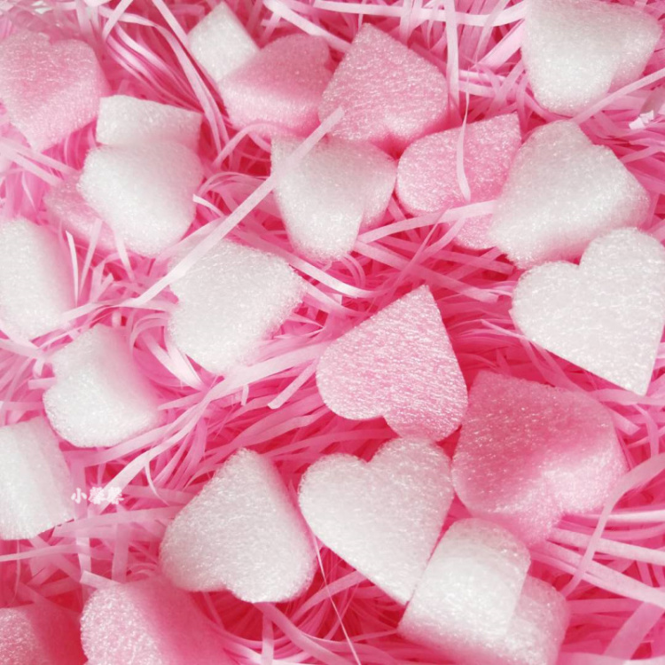 Pink Raffia+Heart Foam - Gift Box Filler - namenecklace