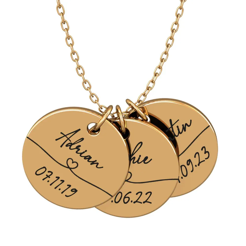 Custom Round Name Necklace & Personalized Birthday Gift Jewelry Jewelry  For Her