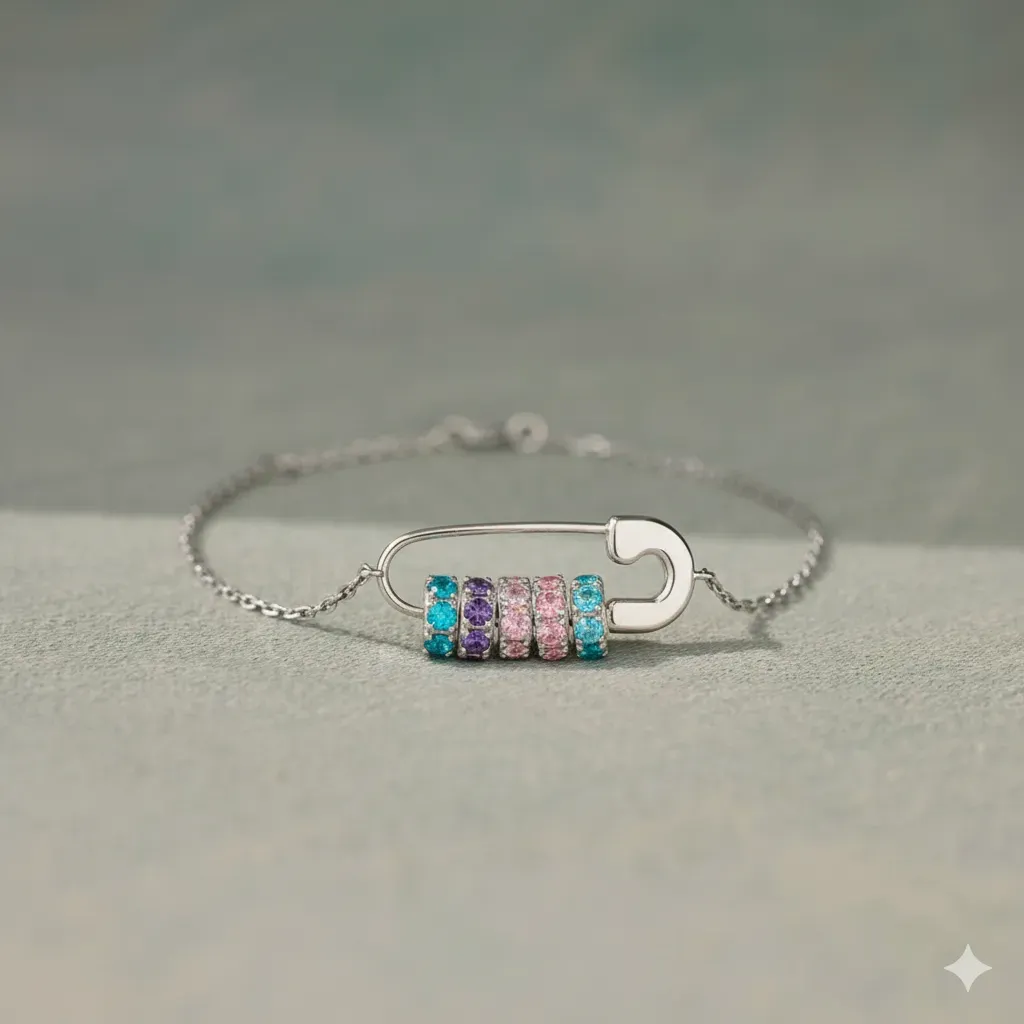 Personalized Paperclip Chain Birthstone Bracelet & Custom Name Jewelry Gift