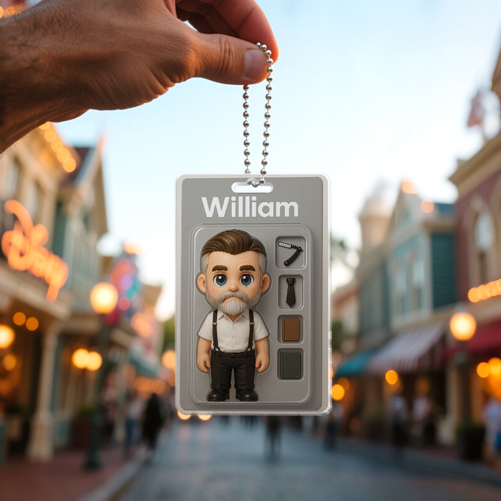 Ganzkörper-anpassbare Actionfigur-packung Verpackung Spielzeugbox-stil Kunstgeschenk Personalisierter Acryl-autoaufhänger Geschenk Für Ihn - namenecklace