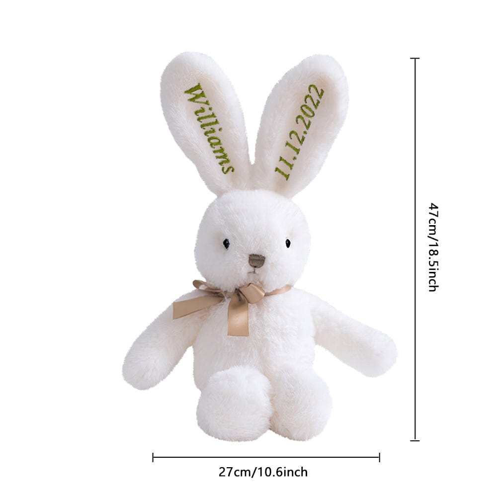 Personalised Bunny Plush Toy Embroidery Rabbit Doll for Easter Gift - GiftLab