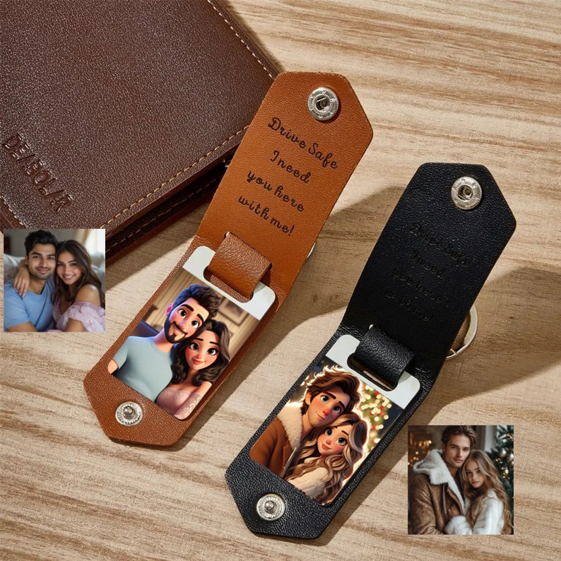 Custom Leather Cartoon Animation Picture Keychain