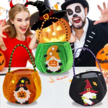 Halloween Trick or Treat Bags Candy Storage Basket Halloween Gifts for Kids 3 Styles - Giftlab
