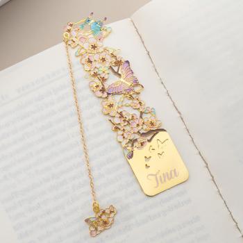 Personalized Birth Month Flower Metal Bookmark Custom Engraved Bookish Gift for Her