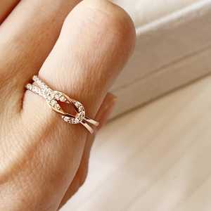 Infinity Love Knot Promise Ring CZ Cubic Zirconia Ring Gift for Girlfriend