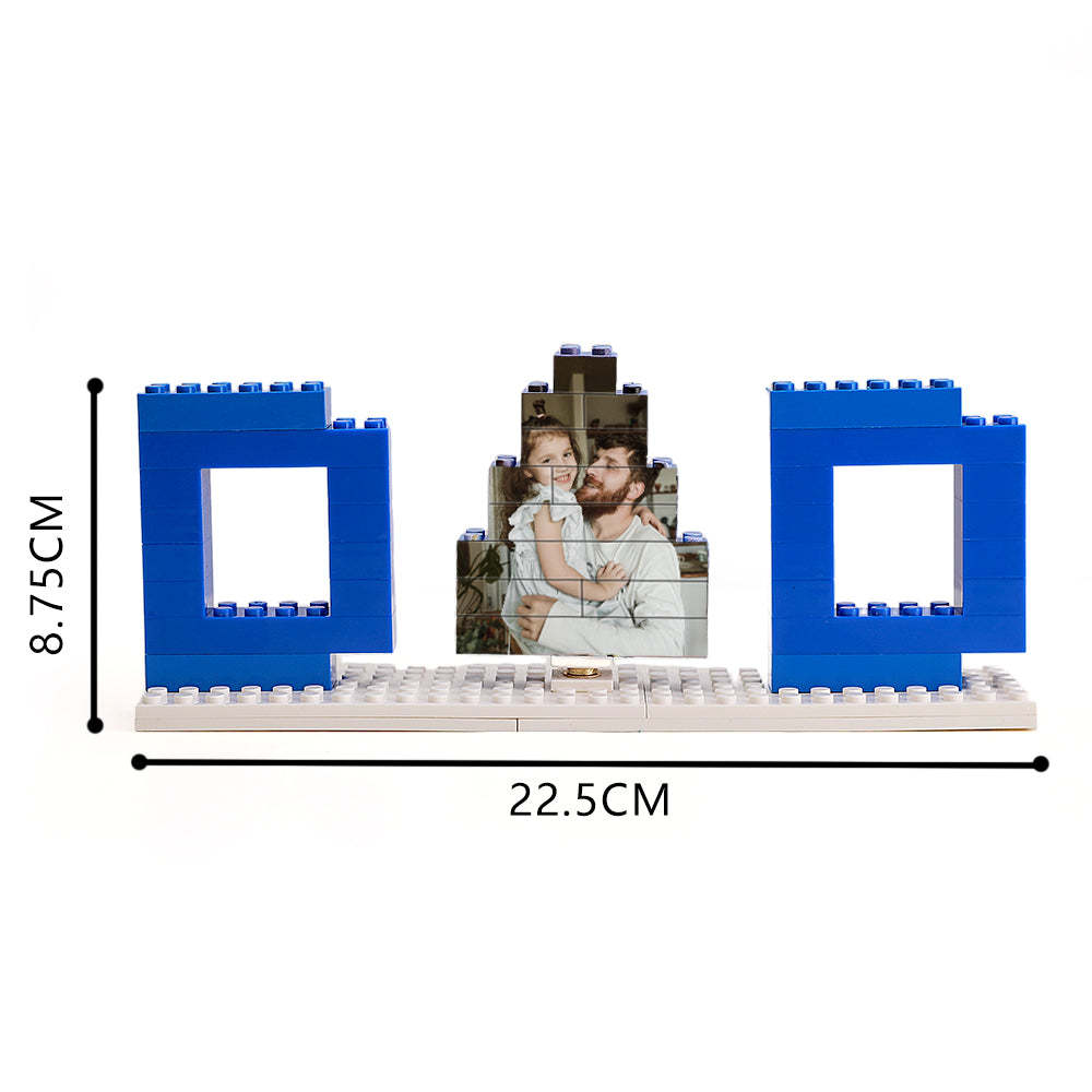 Father's Day Gifts Custom Photo Building Bricks Puzzles Photo Blocks Rotatable Photo