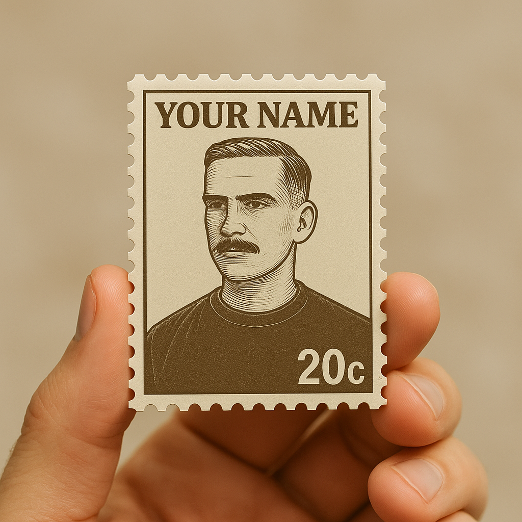 Custom Portrait Vintage Stamp Fridge Magnet Personalized Photo Name Postage Stamp Fridge Magnet Anniversary Gifts
