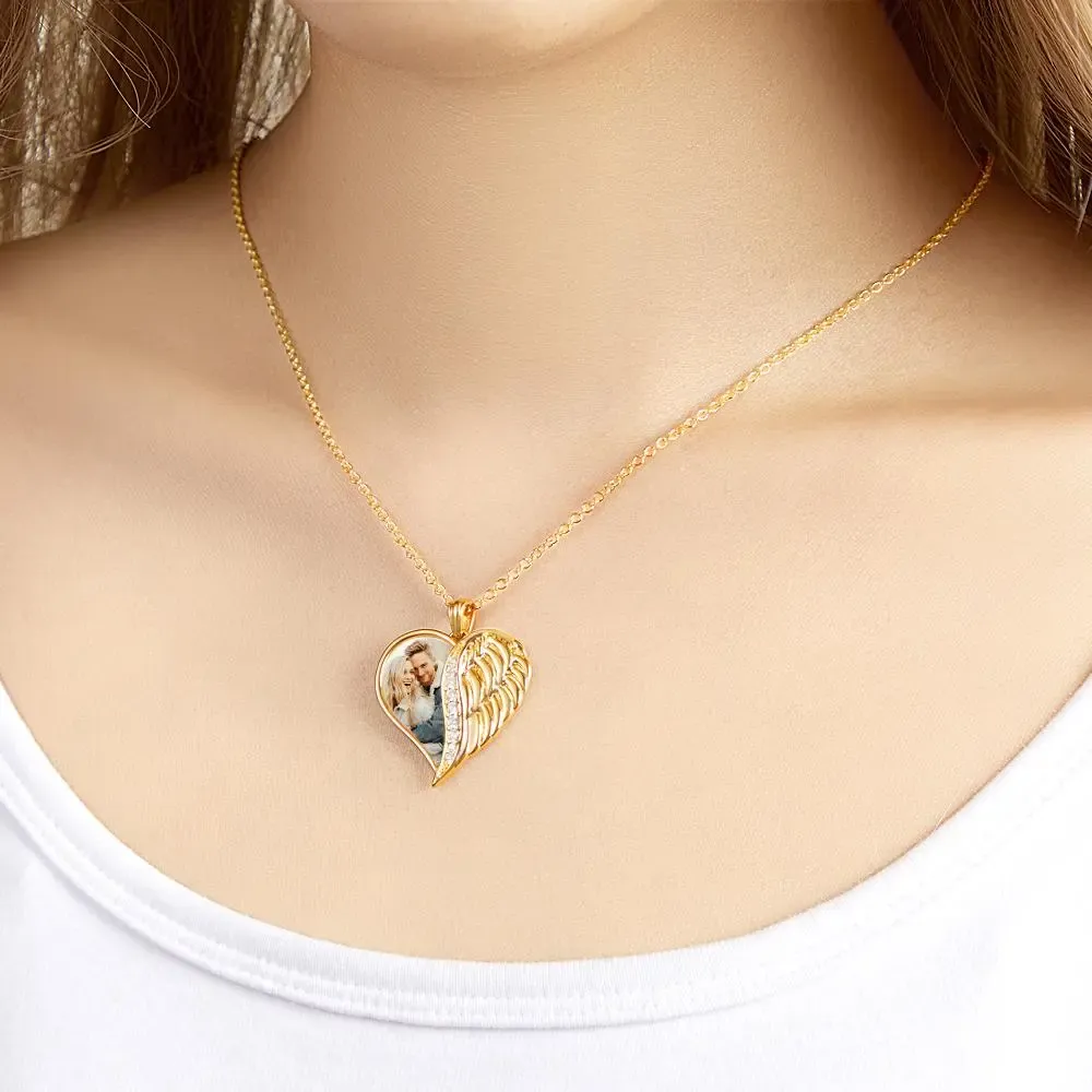 Custom Angel Wings Necklace with Photo Inside –Personalized  Meaningful Love Keepsake