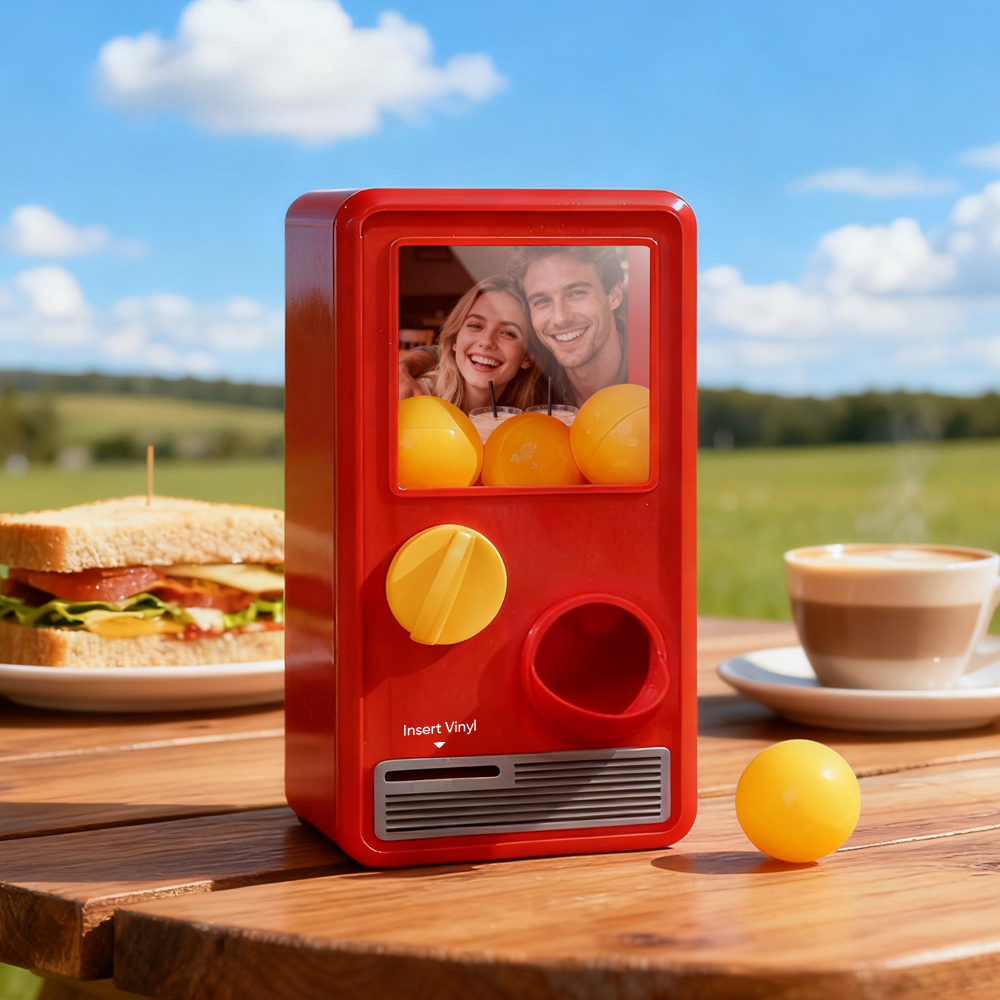 (Pre-Sale, Ships on 25/10) Personalized Music and Photo Music Gachapon Machine Custom Song Mini Record Box Retro Gifts for Her